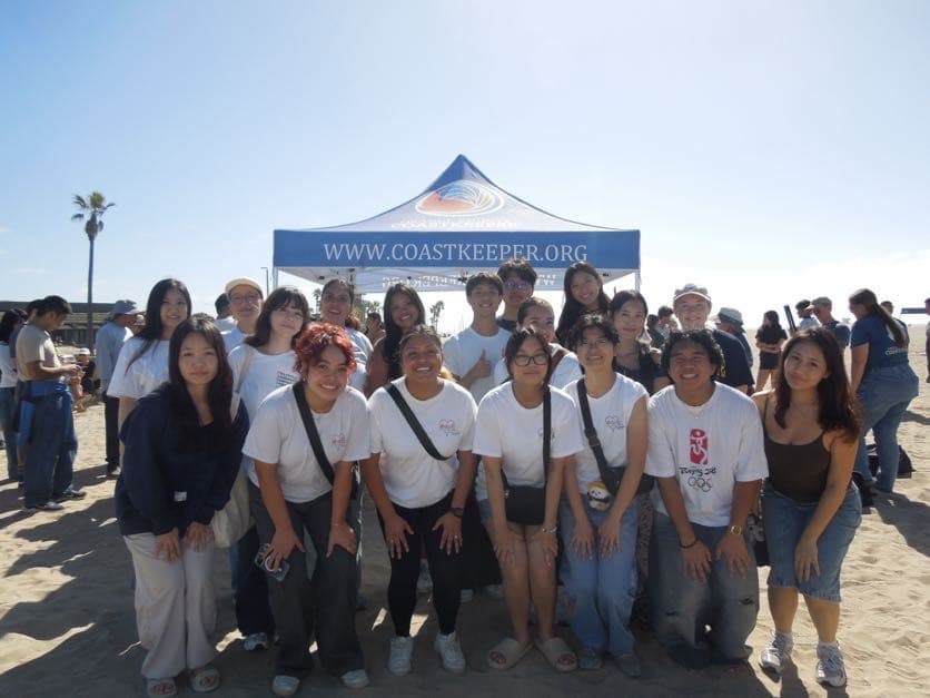PACT members volunteering at a Coastkeeper beach cleanup