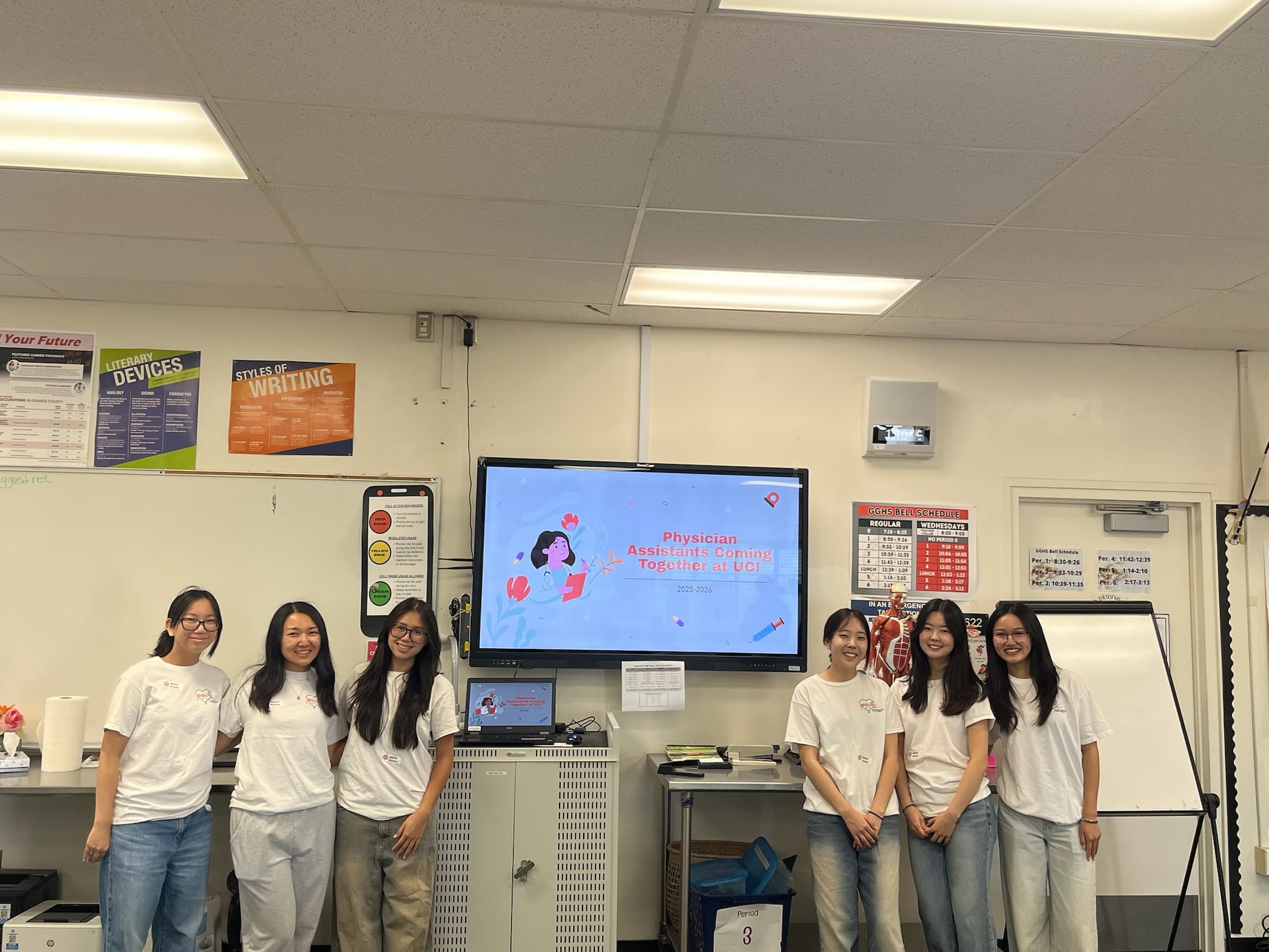 PACT members presenting to a high school classroom